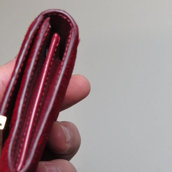 Swarovski purse red pony hair new unworn dark cherry red - Picture 4 of 7